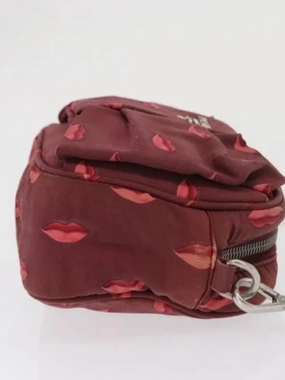 PRADA Chain Shoulder Bag Nylon Bordeaux Silver Auth BA10089 - Picture 3 of 16